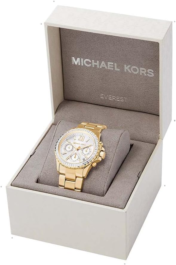 Michael Kors Everest Horloge voor dames, Quartz uurwerk met chronograaf en roestvrij stalen of siliconen band