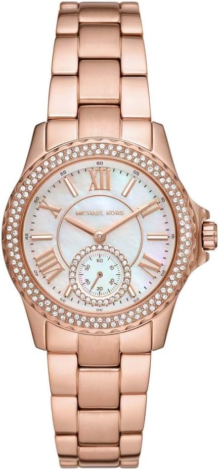 Michael Kors Everest Horloge voor dames, Quartz uurwerk met chronograaf en roestvrij stalen of siliconen band