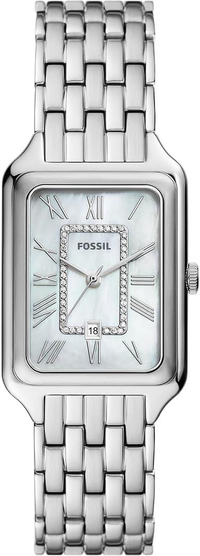 FOSSIL Raquel horloge voor dames, Quartz uurwerk met drie wijzers en een roestvrij stalen band