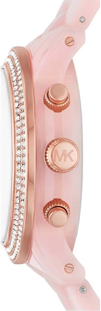Michael Kors Horloge voor dames Runway, Chronograaf uurwerk, Roestvrij stalen horloge, 38mm kastgrootte
