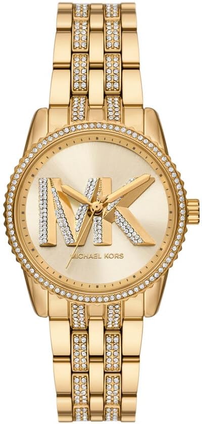 Michael Kors Bryant horloge voor dames, kwartsuurwerk met drie wijzers en band van roestvrij staal of keramiek