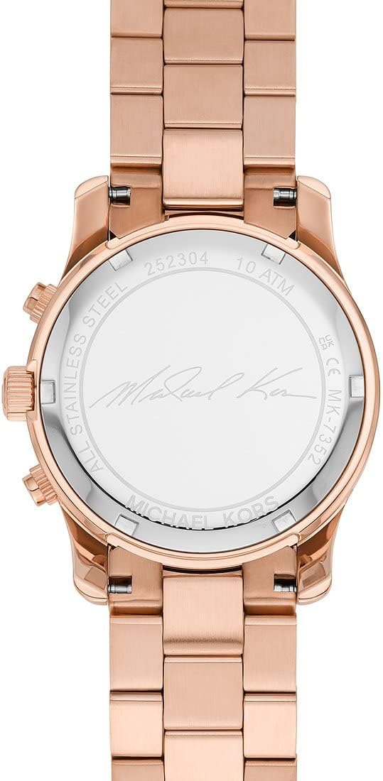 Michael Kors Horloge voor dames Runway, Chronograaf uurwerk, Roestvrij stalen horloge, 38mm kastgrootte