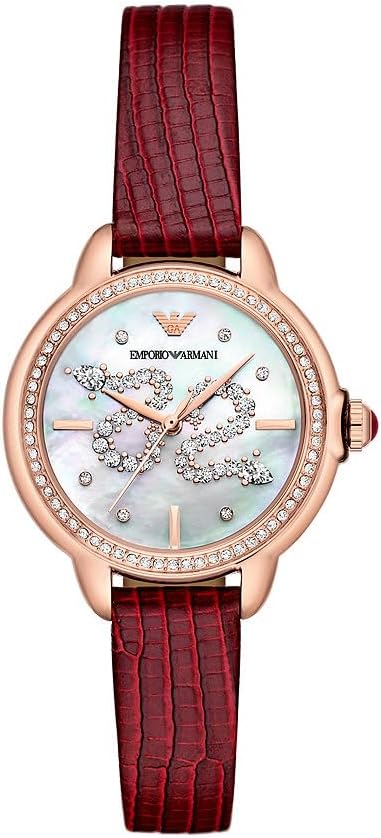 Emporio Armani Horloge Voor Dames, Quartz uurwerk en 36mm kastmaat met roestvrij stalen, lederen of siliconen band
