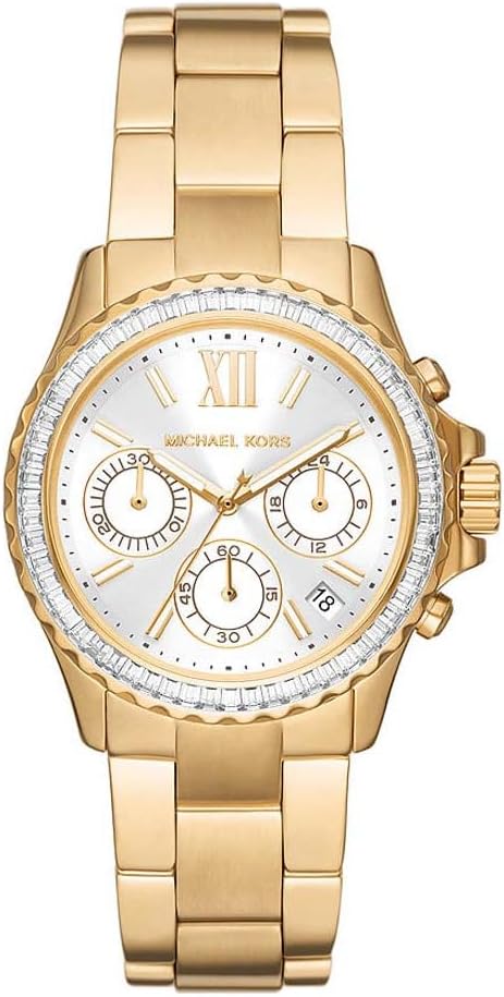 Michael Kors Everest Horloge voor dames, Quartz uurwerk met chronograaf en roestvrij stalen of siliconen band