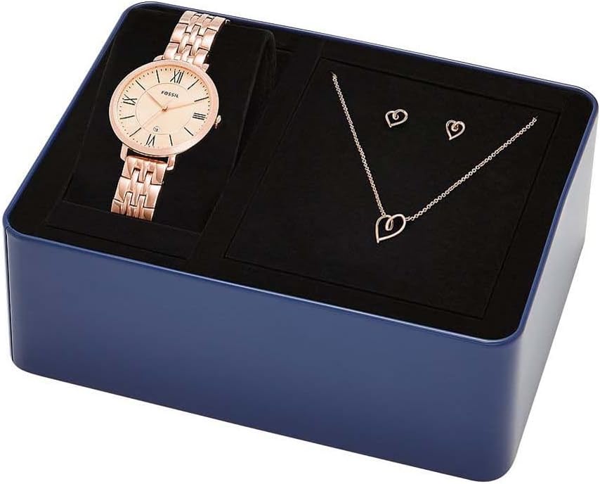 Fossil Jacqueline Watch for Women, Quartz movement with Stainless steel and leather Strap