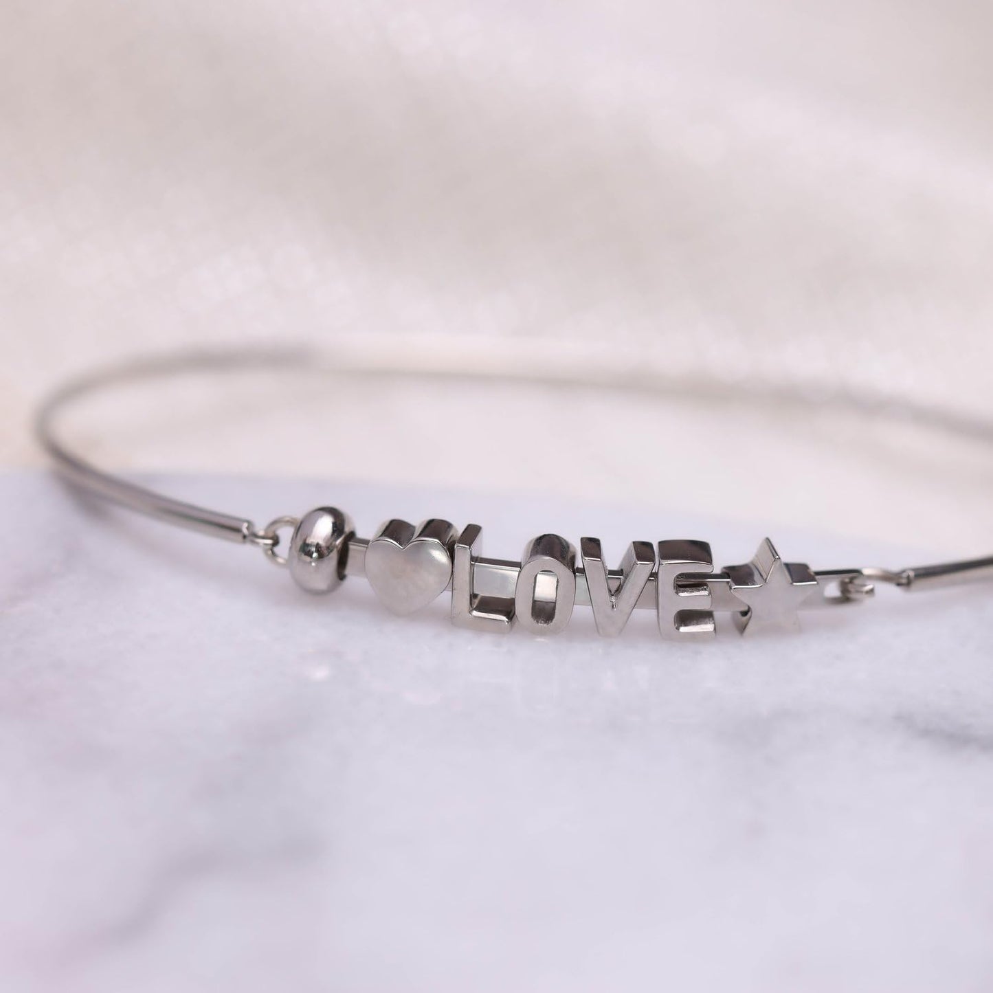 Dames Armband bangle voor charms - Staal - Armband - Cadeau - 6 cm - Zilverkleurig