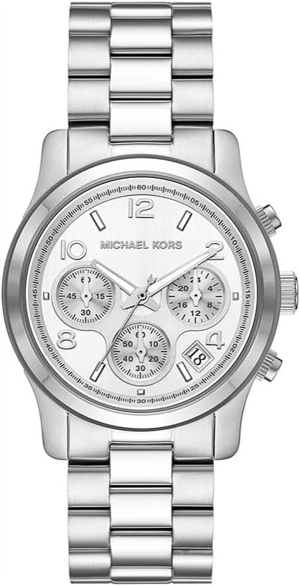 Michael Kors Horloge voor dames Runway, Chronograaf uurwerk, Roestvrij stalen horloge, 38mm kastgrootte