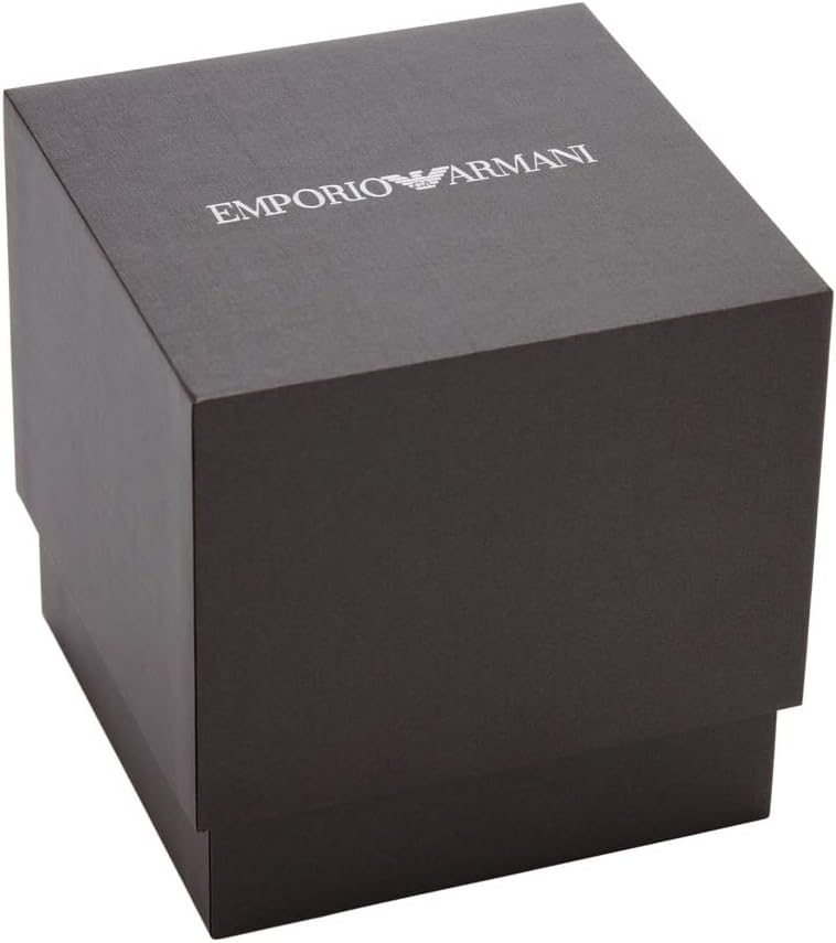 Emporio Armani Herenhorloge analoog kwarts met roestvrijstalen armband, meerkleurig, AR11579, Goud- en blauwe tint, Dit horloge heeft een sportief elegant design vanwege de ronde roestvrijstalen