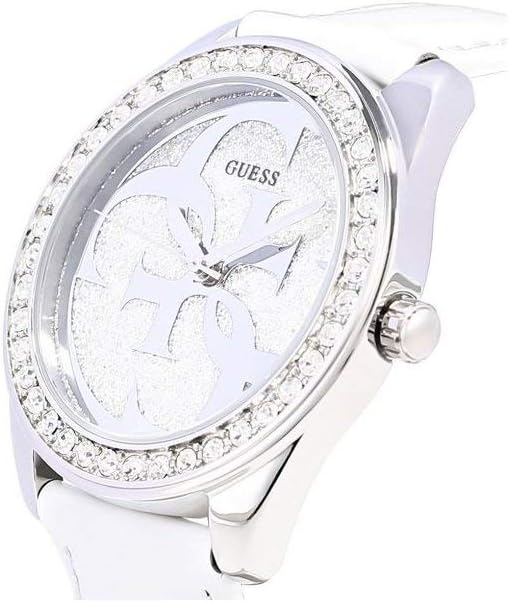 Guess Analoog kwartshorloge voor dames met leren armband W0627L4, wit/zilver, Classic