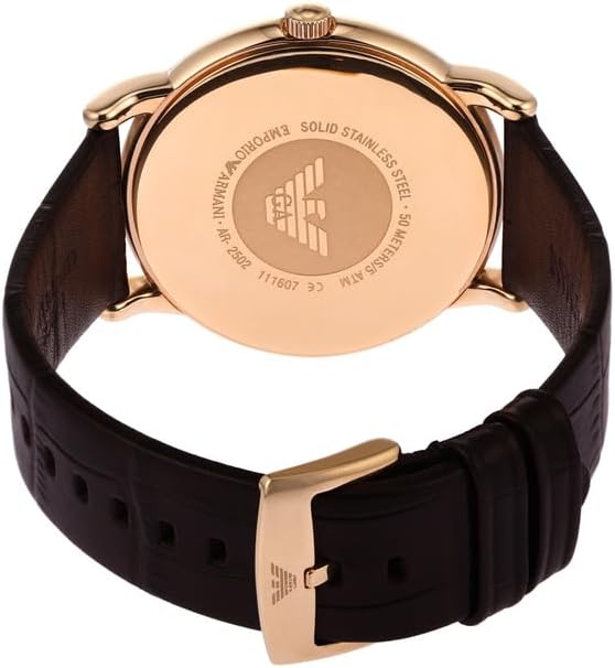 Emporio Armani Herenhorloge met drie wijzers, roestvrijstalen horloge, 43 mm kastgrootte