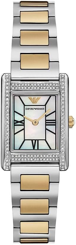 Emporio Armani horloge voor dames, kwartsuurwerk en kastmaat 31 mm met roestvrij stalen, lederen of siliconen band