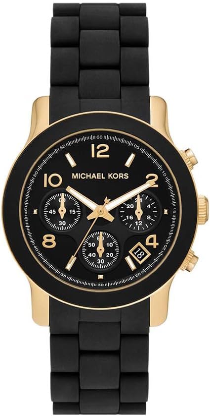 Michael Kors Horloge voor dames Runway, Chronograaf uurwerk, Roestvrij stalen horloge, 38mm kastgrootte