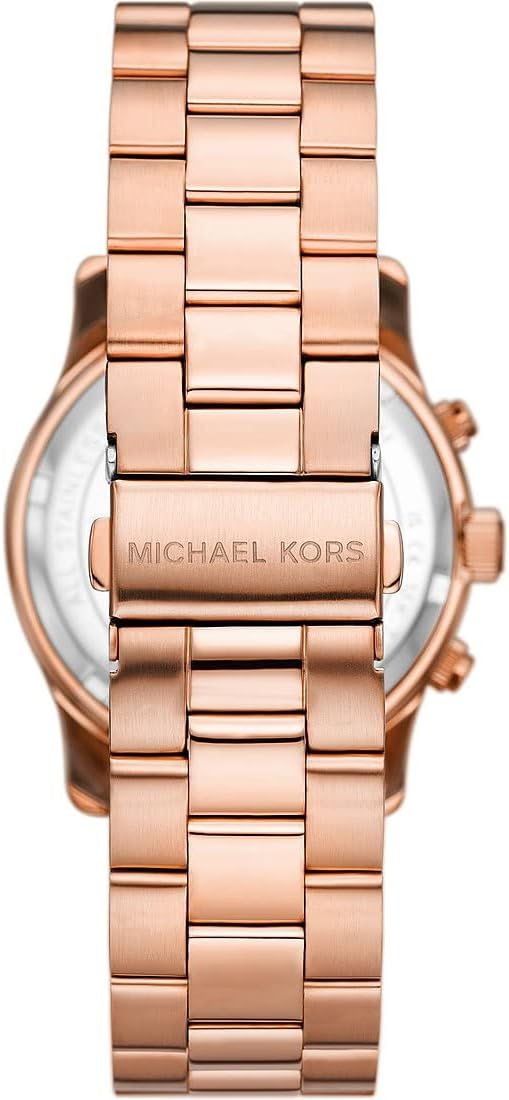 Michael Kors Horloge voor dames Runway, Chronograaf uurwerk, Roestvrij stalen horloge, 38mm kastgrootte