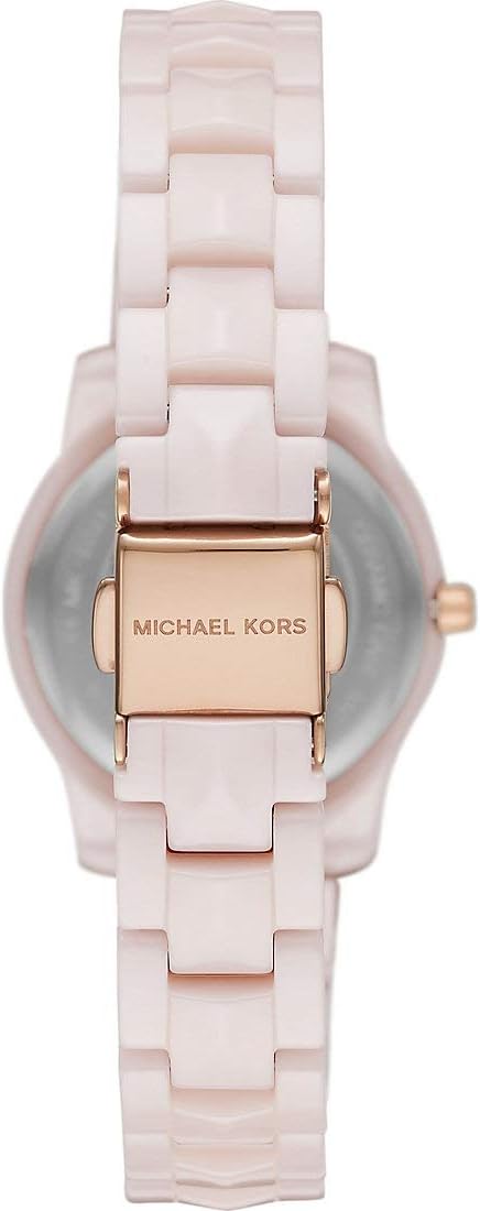Michael Kors Runway Horloge voor dames, kwartsuurwerk met horlogeband van roestvrij staal, keramiek of leer