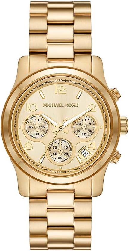 Michael Kors Horloge voor dames Runway, Chronograaf uurwerk, Roestvrij stalen horloge, 38mm kastgrootte