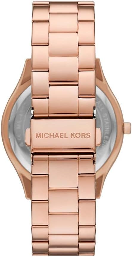 Michael Kors Reloj Slim Runway para mujer, 42 mm, movimiento de cuarzo a tres agujas con correa de acero inoxidable