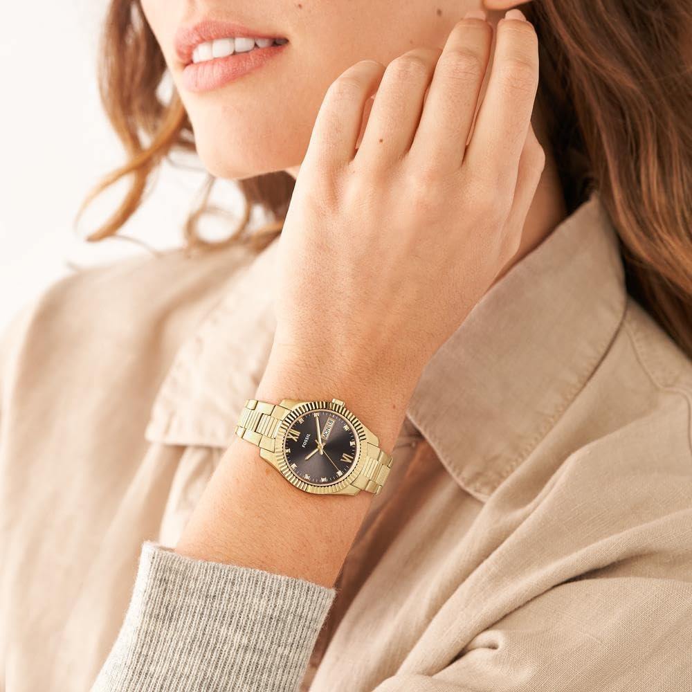 Fossil Scarlette Watch for Women,Quartz movement with Stainless steel or Leather Strap