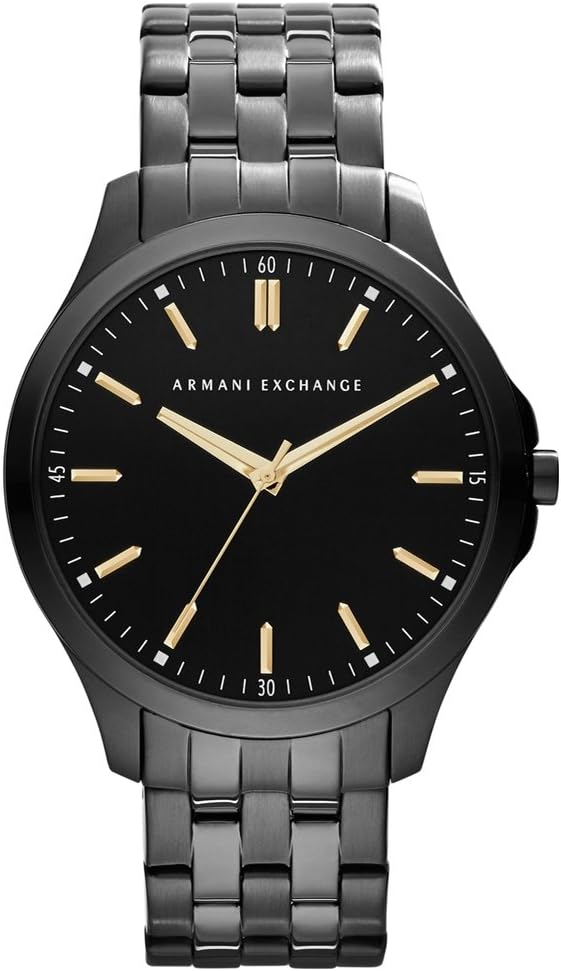 Armani Exchange herenhorloge met drie wijzers, kastmaat 45 mm, roestvrijstalen armband