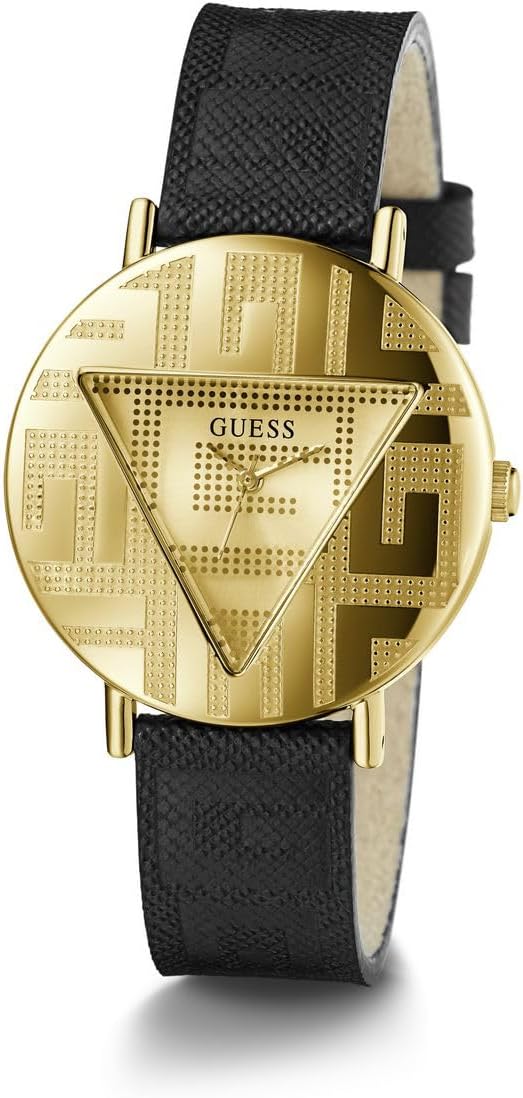 Guess Dames 36 mm horloge, Zwart, riem