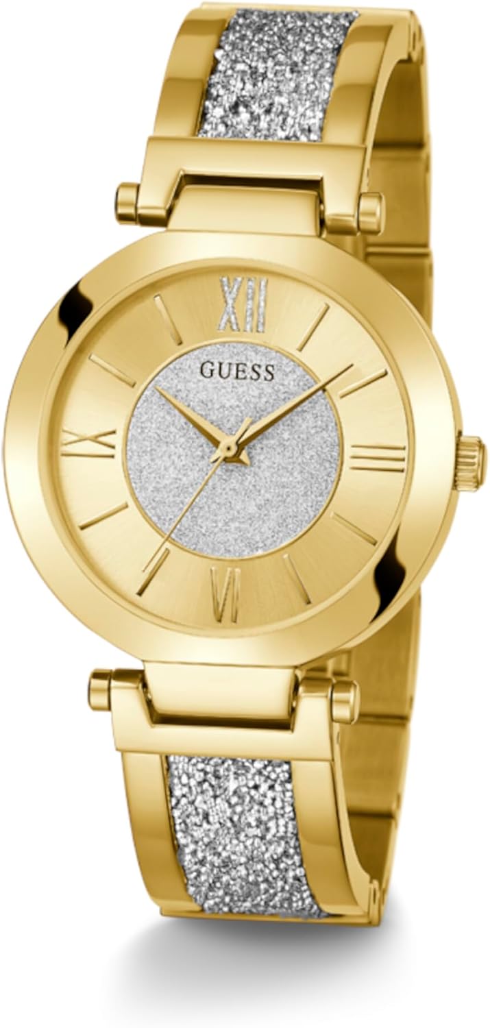 Guess Analoog kwartshorloge voor dames met roestvrij stalen armband W1288L2, goud, Eén maat, dagelijks gebruik