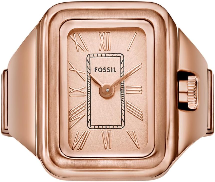 FOSSIL Raquel horloge ring voor dames, Quartz uurwerk met twee handen en roestvrij stalen band