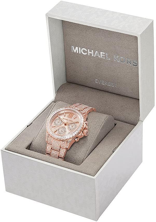 Michael Kors Everest Horloge voor dames, Quartz uurwerk met chronograaf en roestvrij stalen of siliconen band