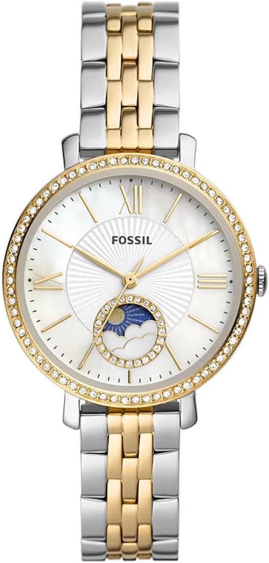 Fossil Jacqueline Watch for Women, multifunctional movement with Stainless steel or Leather Strap