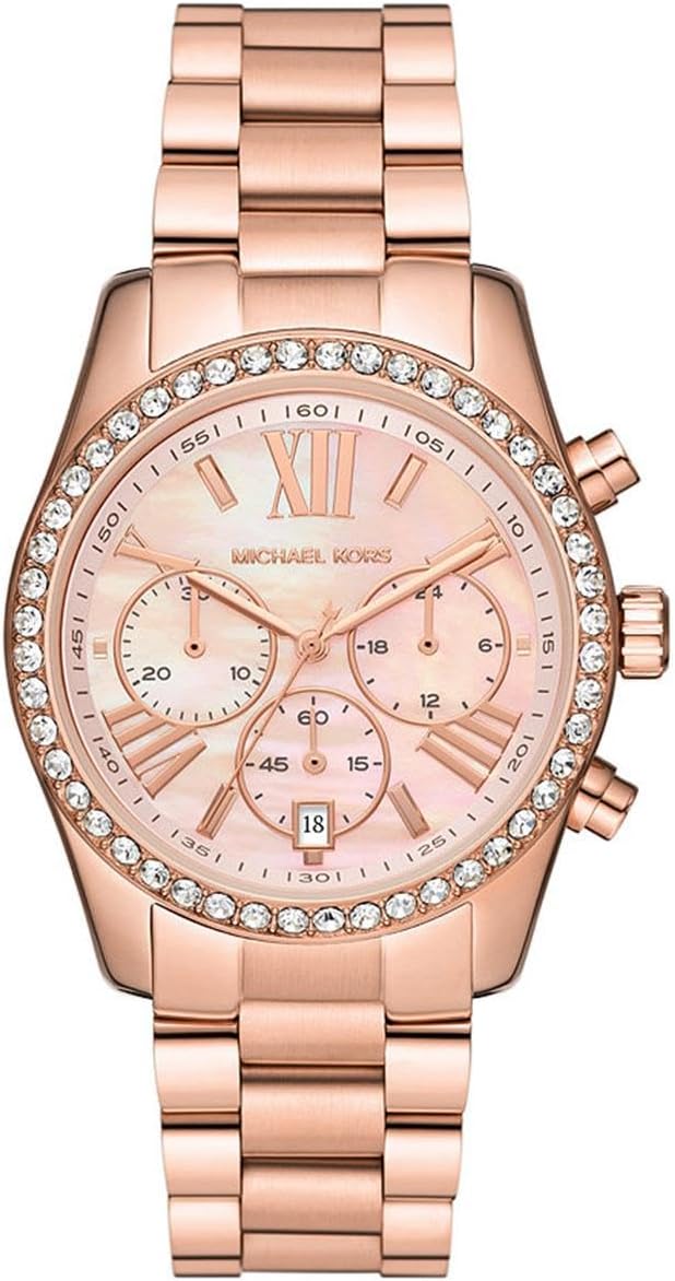 Michael Kors Lexington Horloge voor dames, uurwerk met roestvrij stalen of lederen band