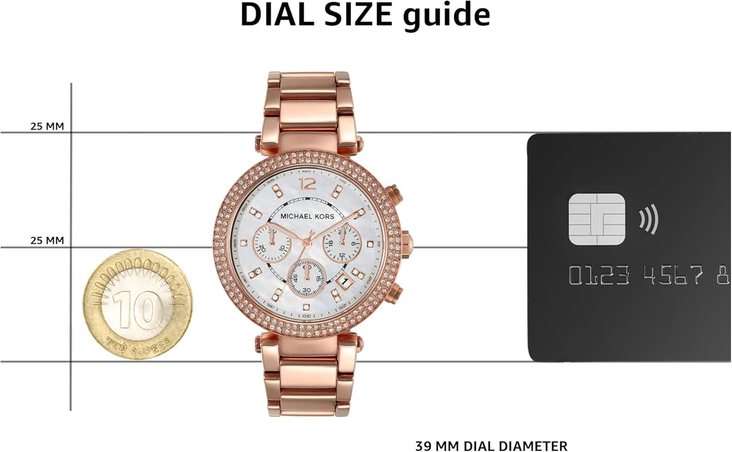 Michael Kors Parker Horloge voor dames, uurwerk chronograaf met roestvrij stalen of lederen band