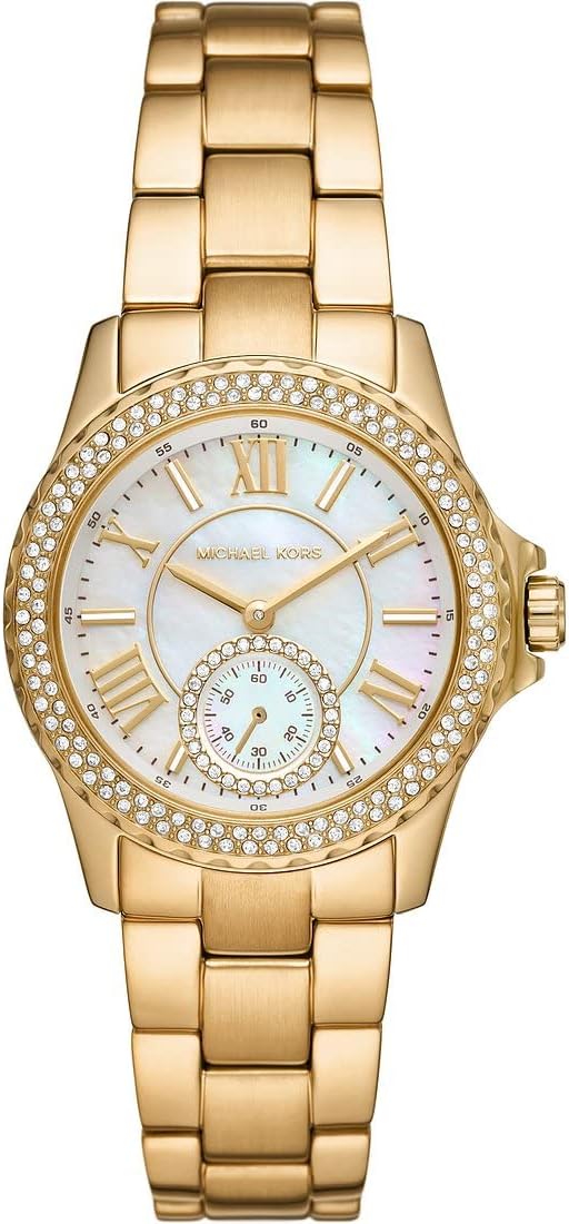 Michael Kors Everest Horloge voor dames, Quartz uurwerk met chronograaf en roestvrij stalen of siliconen band