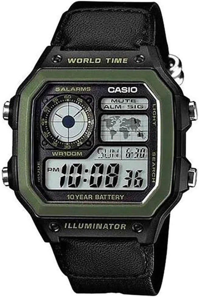 Casio AE1200WHB-1BV Herenhorloge, riem