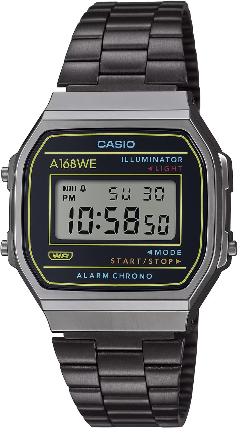 Casio Digitaal kwartshorloge voor volwassenen, uniseks, met roestvrijstalen armband