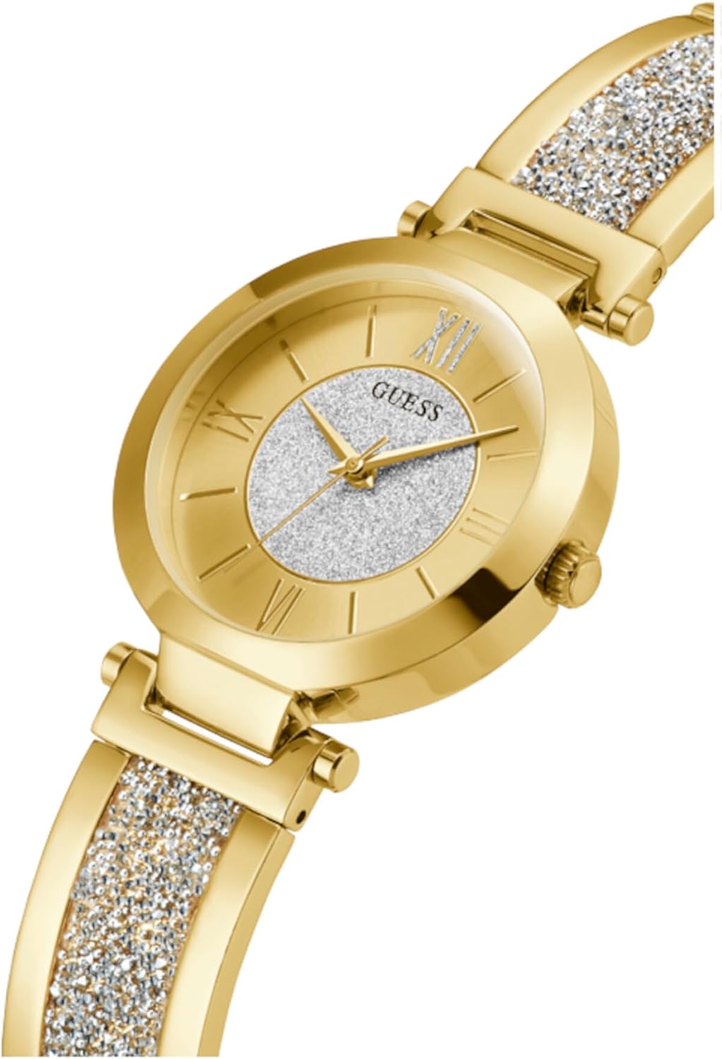 Guess Analoog kwartshorloge voor dames met roestvrij stalen armband W1288L2, goud, Eén maat, dagelijks gebruik
