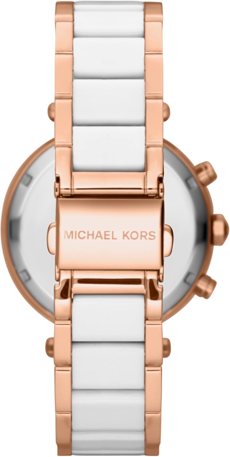 Michael Kors Parker Horloge voor dames, uurwerk chronograaf met roestvrij stalen of lederen band
