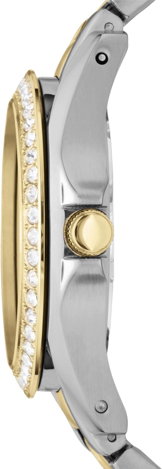 Fossil Riley horloge voor dames, chronograaf uurwerk met roestvrij stalen of leren band