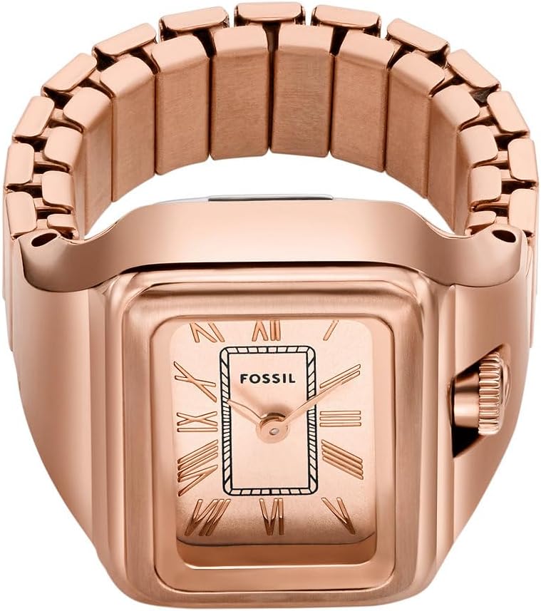 FOSSIL Raquel horloge ring voor dames, Quartz uurwerk met twee handen en roestvrij stalen band