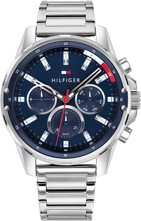 Tommy Hilfiger Multi-wijzerplaat kwarts horloge voor heren roestvrij stalen armband