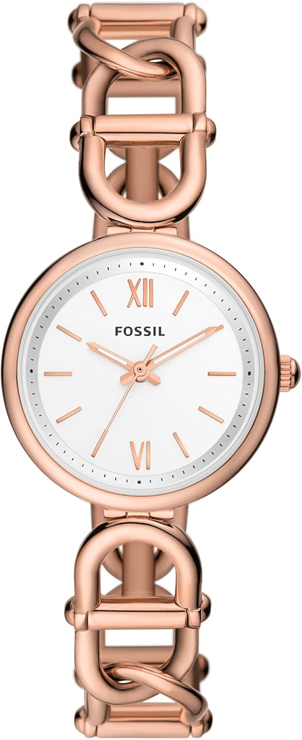 Fossil Carlie Watch for Women, Quartz movement with Stainless steel or Leather Strap