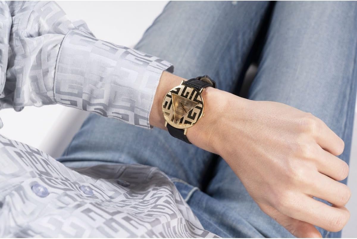 Guess Dames 36 mm horloge, Zwart, riem