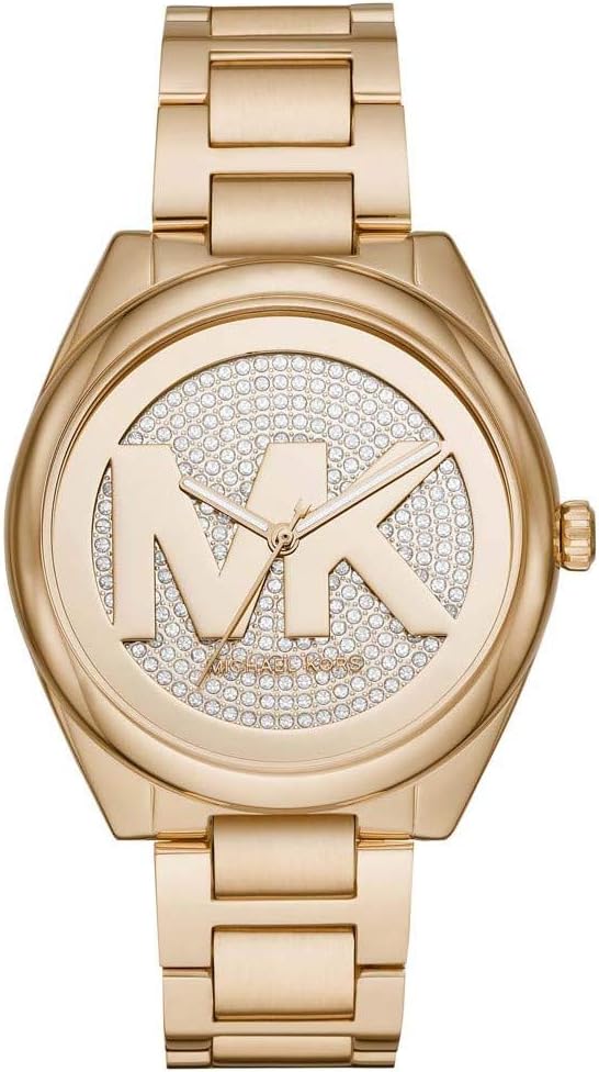 Michael Kors Janelle horloge voor dames, Kwarts uurwerk met drie wijzers en roestvrij stalen of siliconen horlogeband