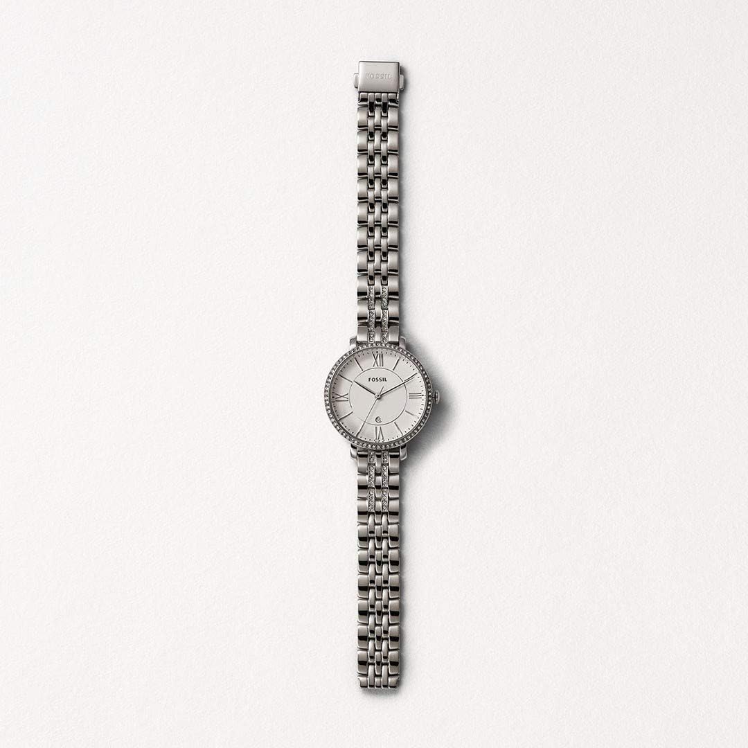 Fossil Analoog kwartshorloge voor dames met roestvrij stalen armband ES3545, zilver/wit, Eén maat, armband