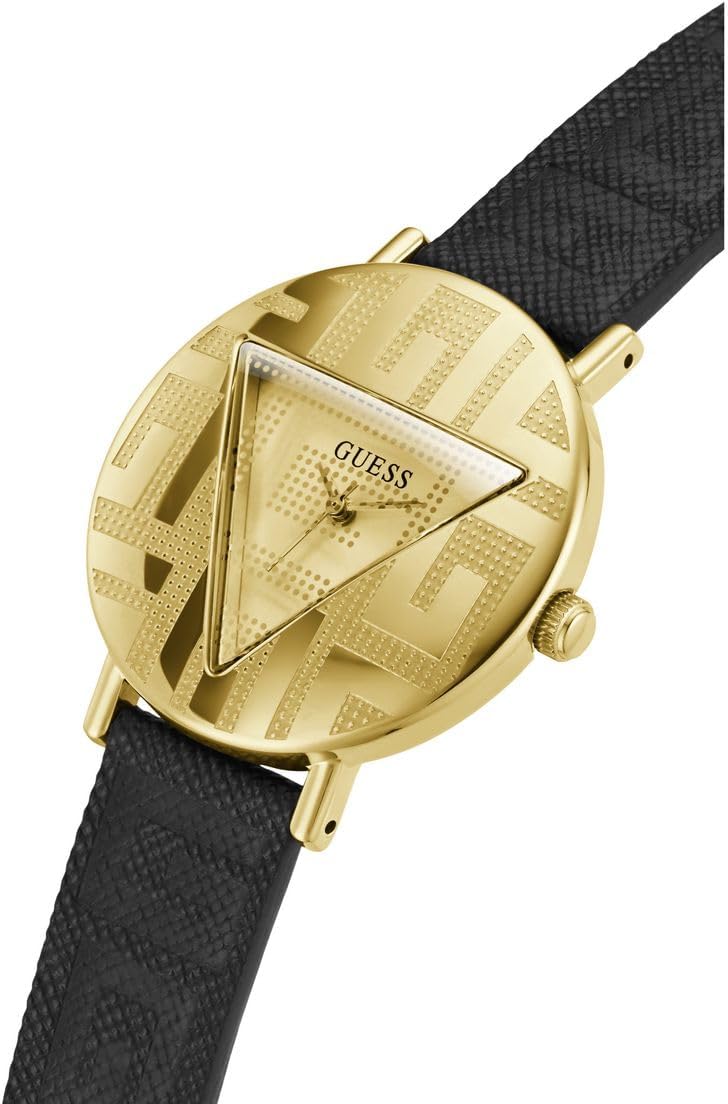 Guess Dames 36 mm horloge, Zwart, riem