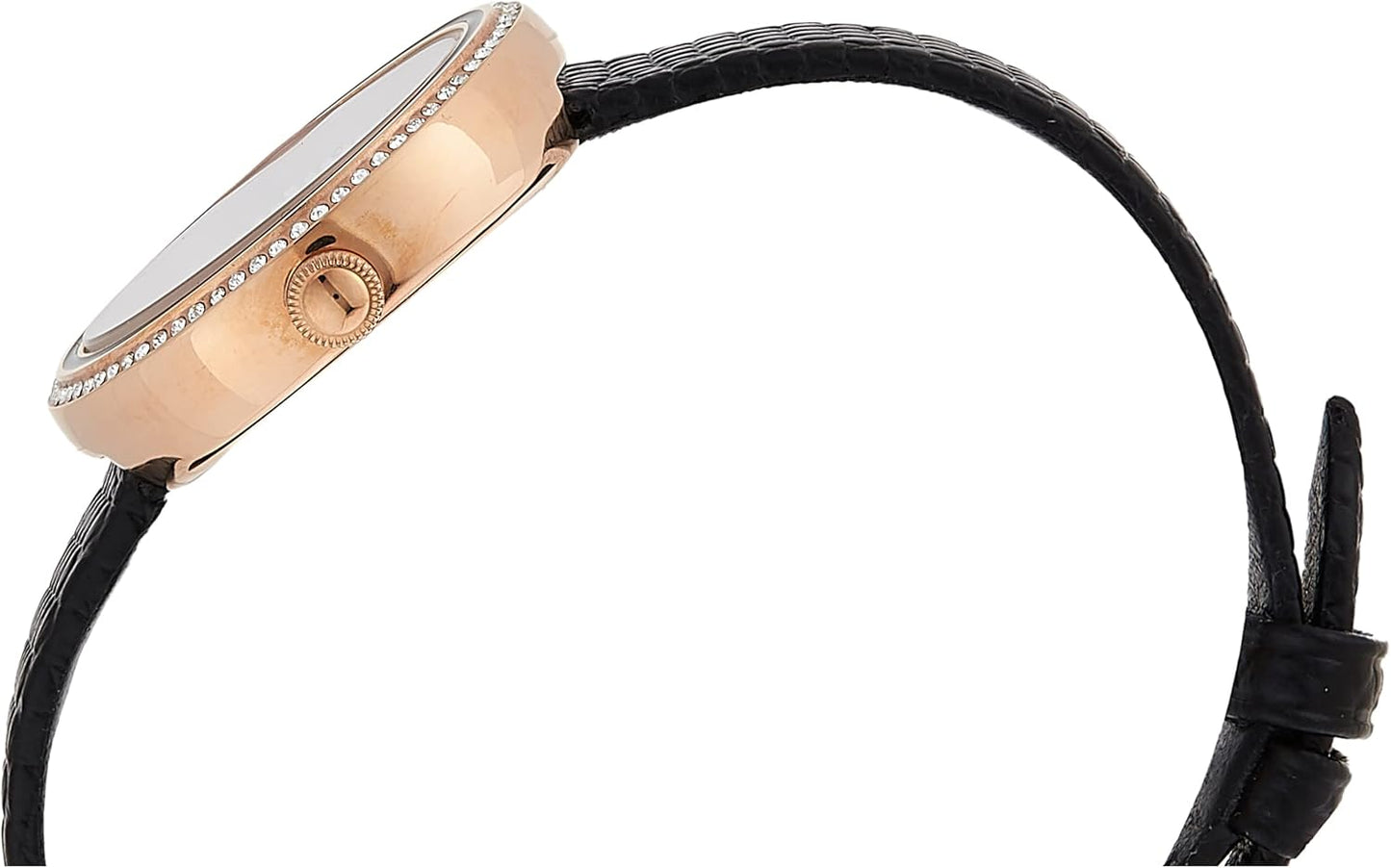 Emporio Armani Zwart Leren Horloge met Twee Wijzers
