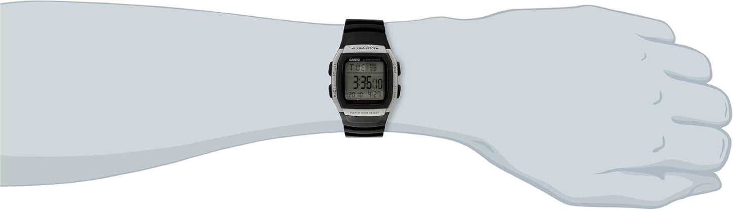Casio Herenhorloge digitaal kwarts plastic W-96H-1AV, zwart/grijs, Sportief