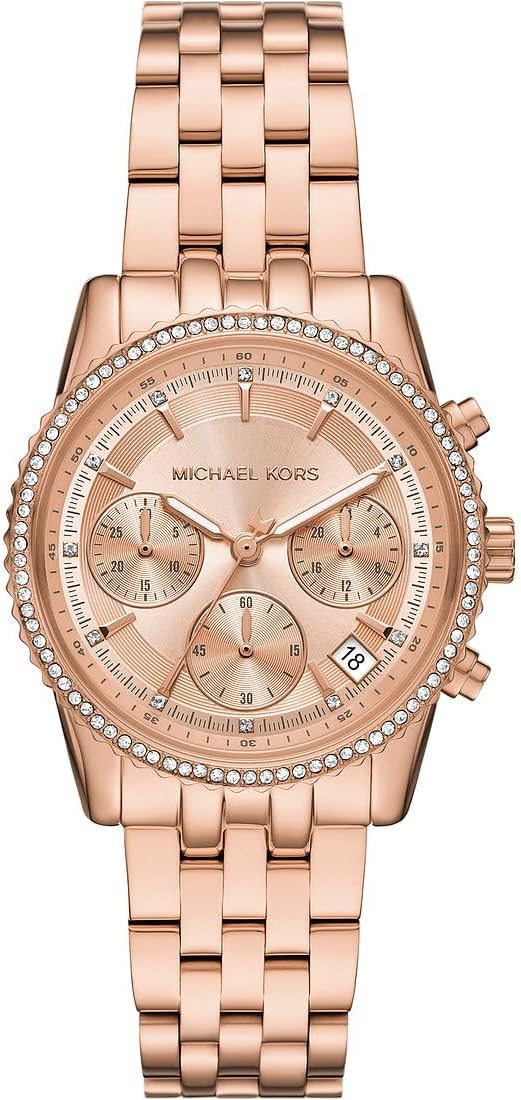Michael Kors Ritz Horloge voor dames, kwartsuurwerk met horlogeband van roestvrij staal, keramiek of leer