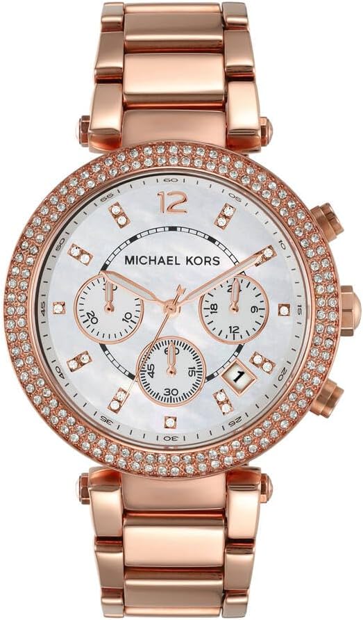 Michael Kors Parker Horloge voor dames, uurwerk chronograaf met roestvrij stalen of lederen band