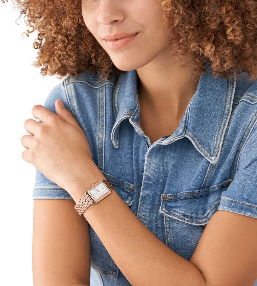 FOSSIL Raquel horloge voor dames, Quartz uurwerk met drie wijzers en een roestvrij stalen band