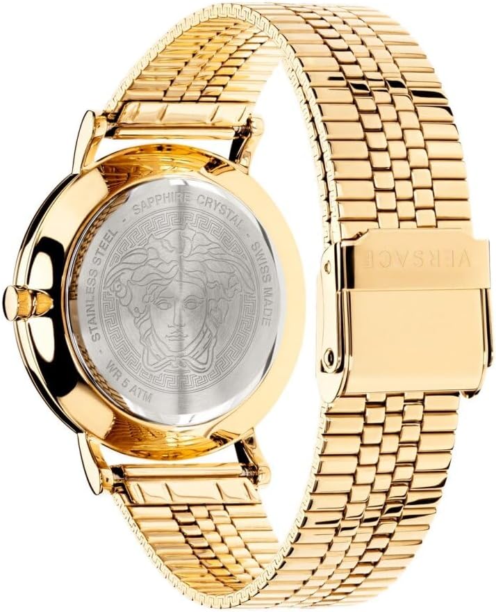 Versace Dameshorloge V-Essential Gold, groen 36 mm VEK400921, goud, armband