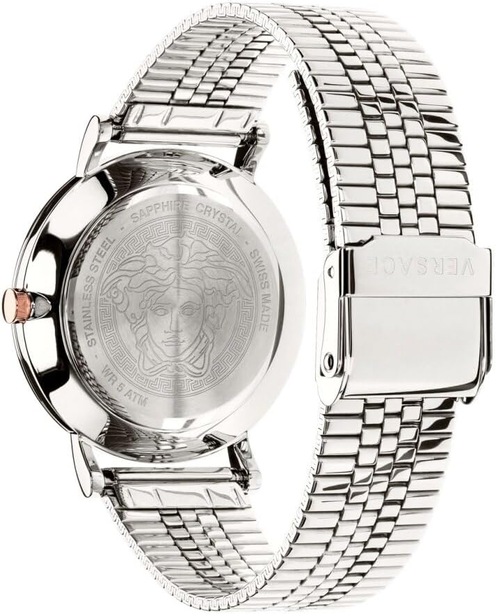 Versace Dameshorloge V-Essential zilver, blauw 36 mm VEK400821