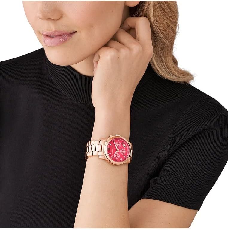 Michael Kors Horloge voor dames Runway, Chronograaf uurwerk, Roestvrij stalen horloge, 38mm kastgrootte